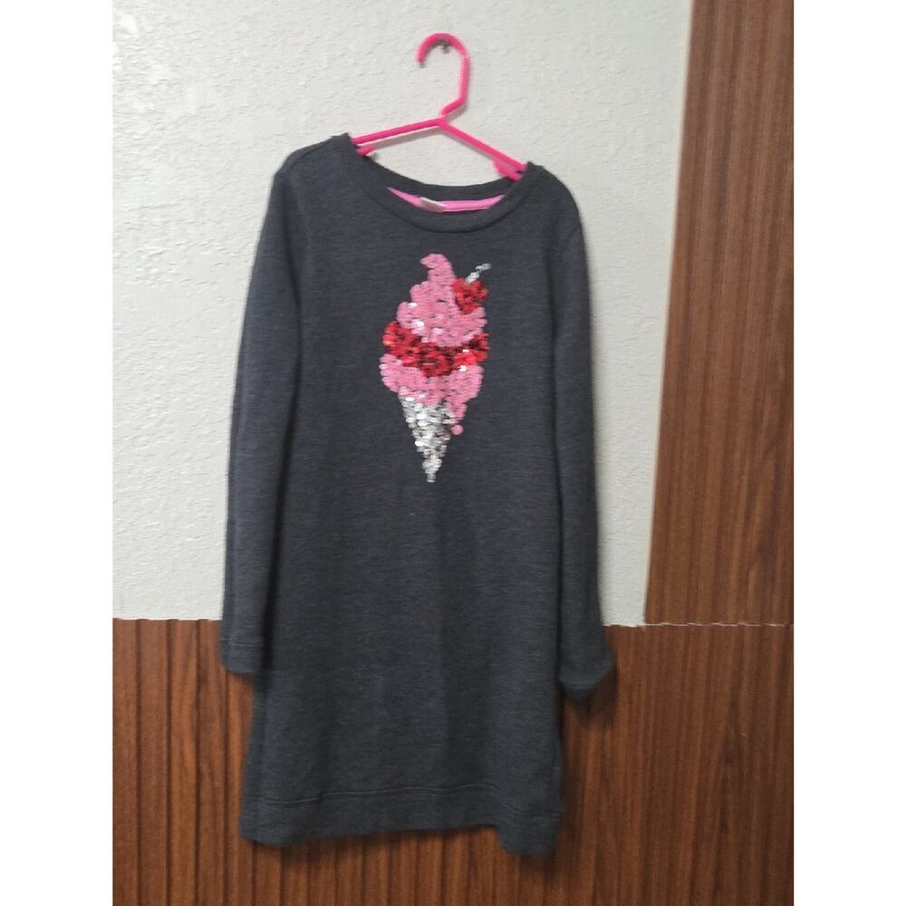 Gymboree Dark Gray Dress with Pink and Silver Sequin Ice Cream [1517]